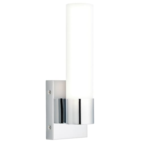 LED Wall Sconce with Frosted Glass Diffuser, Polished Chrome